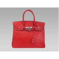 Geantă Hermes Birkin 35 cm Ostrich Rouge Vif