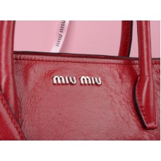 Miu Miu Geantă din piele glazurată roșie