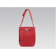 Geantă Hermes So Kelly 22cm Clemence Roșu