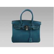 Geantă Hermes Birkin 25 Togo din piele albastră