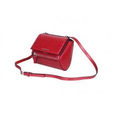 Geantă Givenchy Mini Pandora Box din piele crocodil roșie