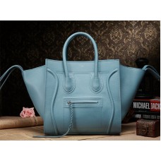 Geantă Celine Luggage Phantom Square Tote din piele Epsom albastră