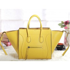 Geantă Celine Luggage Phantom Square Tote Bag Togo Leather Galbenă