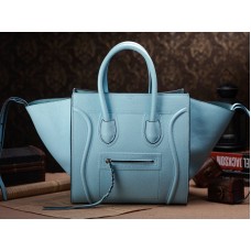 Geantă Celine Luggage Phantom Square Tote Bag Togo Leather Albastru Deschis