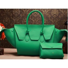 Geantă Celine Tie Nano Top Handle din piele verde