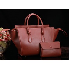 Geantă Celine Tie Nano Top Handle din piele maro