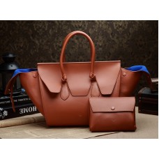 Geantă Celine Tie Nano Top Handle din piele Camel