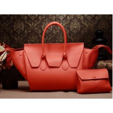 Geantă Celine Tie Nano Top Handle din piele portocalie