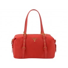 Geantă de umăr Prada Tessuto Bauletto Satchel roșie