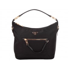 Geantă Prada Tessuto Nylon cu finisaje din piele, neagră