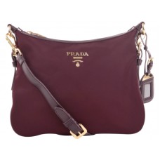 Geantă Prada Tessuto Nylon cu finisaje din piele, vișinie