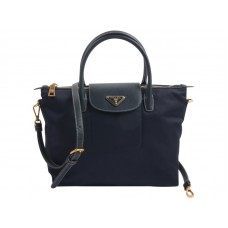 Geantă Prada Tessuto Nylon cu finisaje din piele, albastru închis