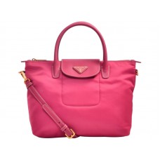 Geantă Prada Tessuto Nylon cu finisaje din piele roz aprins