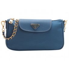 Geantă de mână Prada Tessuto Nylon cu piele Saffiano albastră