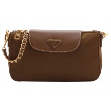 Geantă de mână Prada Tessuto Nylon cu piele Saffiano, maro