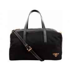 Geantă Prada Vela din nailon cu mâner superior, neagră