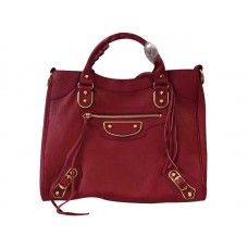 Geantă Balenciaga Gold Metallic Edge Velo Burgundy