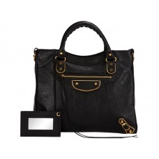 Geantă Balenciaga Gold Metallic Edge Velo Black