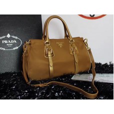 Geantă Prada Tessuto Nylon Soft Vițel, cu mâner superior, culoare camel