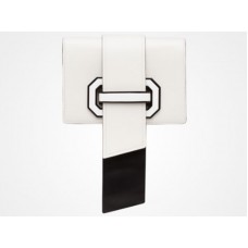 Geantă crossbody Prada Plex Ribbon alb-negru