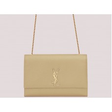 Geantă Saint Laurent YSL Kate Large cu lanț, culoare caisă, H-yslshsg073330md