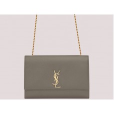 Geantă Saint Laurent YSL Kate mare cu lanț gri H-yslshsg073330md2