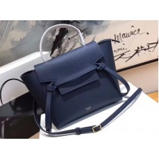 Geantă Celine Micro Belt din piele de vițel granulată albastră