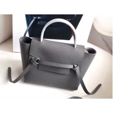 Geantă Celine Micro Belt din piele de vițel granulată gri