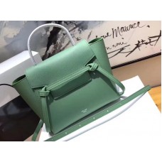 Geantă Celine Micro Belt din piele de vițel granulată, verde