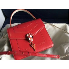 Husă Bvlgari Serpenti Forever 18cm din piele de vițel, alb și roșu
