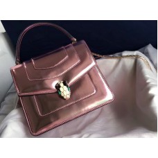 Bvlgari Husă Serpenti Forever 20cm Piele de vițel metalică Cuarț roz