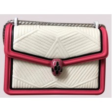 Geantă de umăr Bvlgari Serpenti Forever Alb Roz