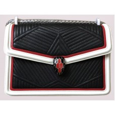 Geantă de umăr Bvlgari Serpenti Forever Negru Alb