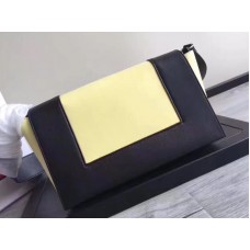 Geantă de umăr Celine Medium Frame Calskin galbenă și neagră