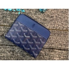 Portofel mic cu fermoar Goyard Chevron, albastru