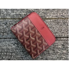 Portofel mic cu fermoar Goyard Chevron, culoare vișinie