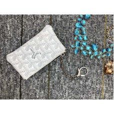 Breloc portofel Goyard alb