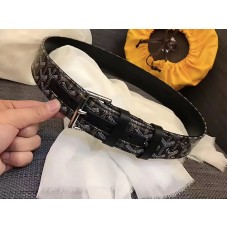 Curea Goyard Chevron Goyardine din piele neagră