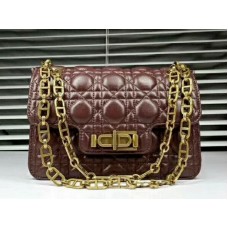Geantă Dior Miss Dior din piele de miel neagră, vișinie