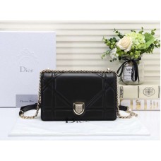 Geantă Dior Diorama din piele de miel neagră d0528
