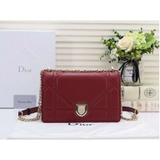 Geantă Dior Diorama din piele de miel, vișinie, d05281