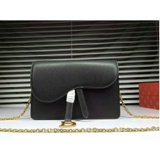 Geantă de mână Dior Saddle din piele de vițel neagră d6620