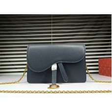 Geantă Dior Saddle din piele de vițel, albastru închis, d66201