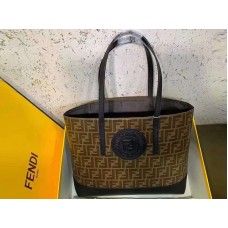 Geantă de cumpărături Fendi din material textil Ff neagră f041
