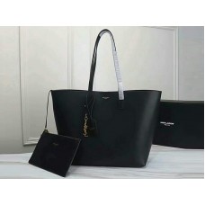 Saint Laurent Geantă mare din piele YSL Shopper Tote neagră