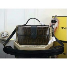 Geantă de umăr din piele Fendi cu două fețe Ff din pânză ffds009