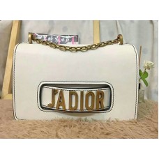 Geantă Dior J'Adior din piele de vițel cu accesorii aurii învechite, albă