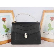 Husă Bvlgari Serpenti Forever 25cm piele de vițel neagră