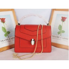 Husă Bvlgari Serpenti Forever 25cm piele de vițel roșie