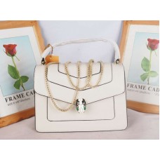 Husă Bvlgari Serpenti Forever 25cm piele de vițel albă